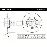 brake disc volkswagen audi a3 front